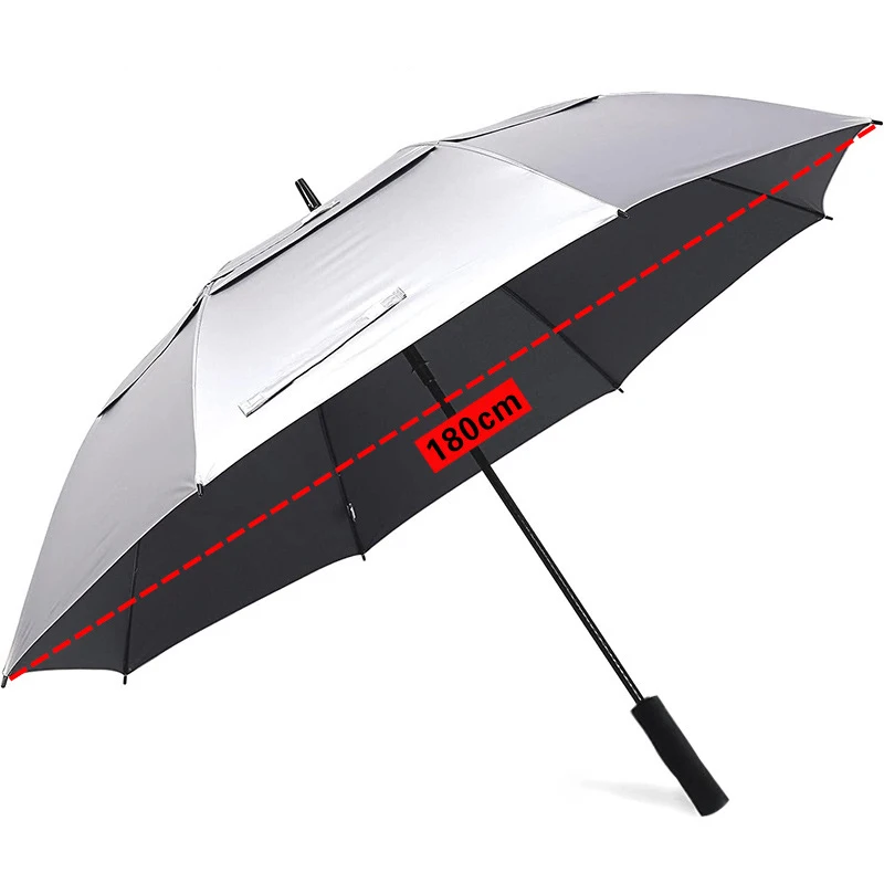 Golf Umbrella Large - Sombrilla extragrande de titanio plateado, sombrilla