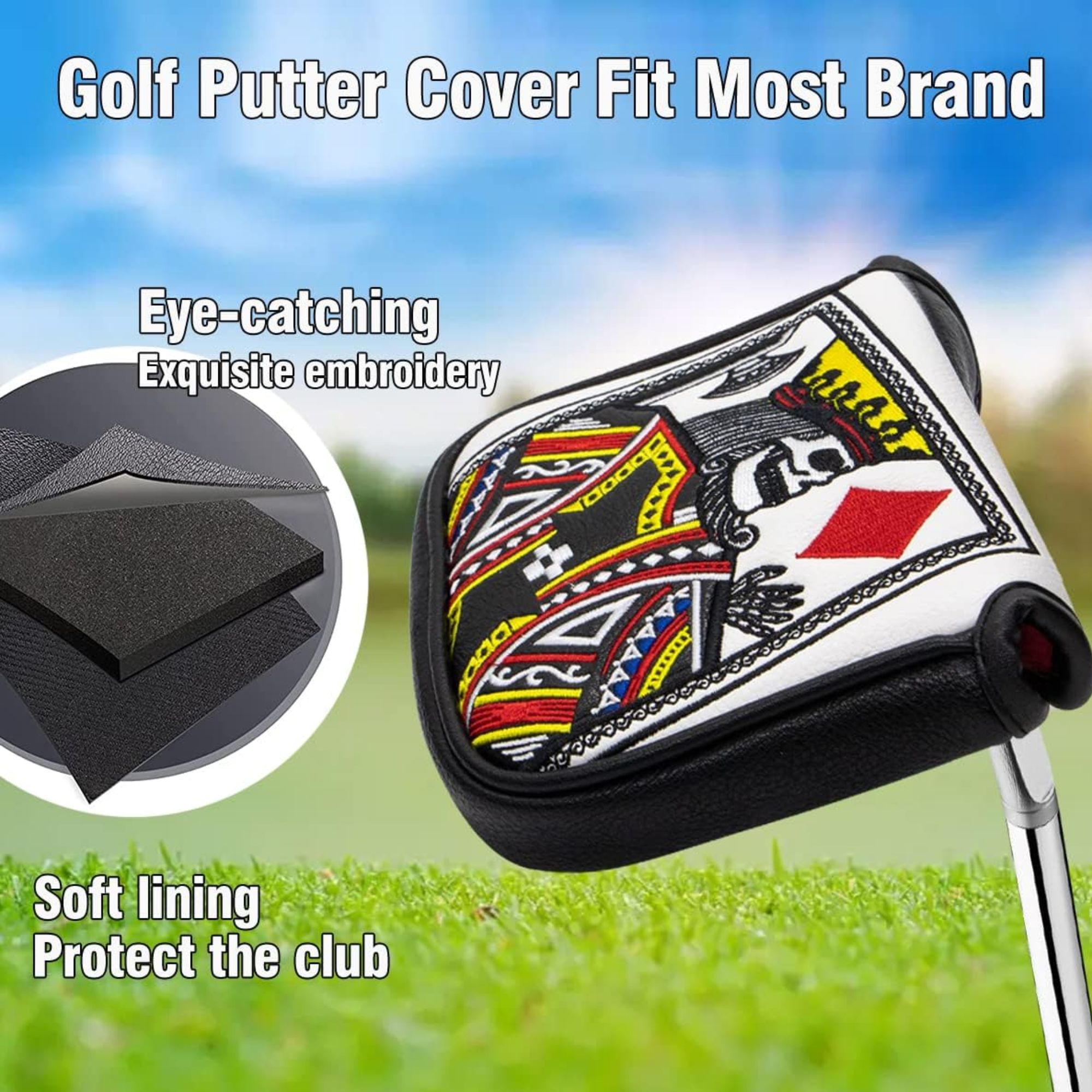Mazo bordado King Of Hearts co - Golf Putter reseña y precio