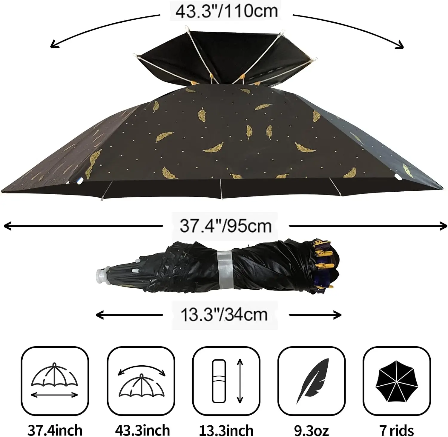 Sombrero Paraguas Plegable Aju - Golf Umbrella Large reseña y precio